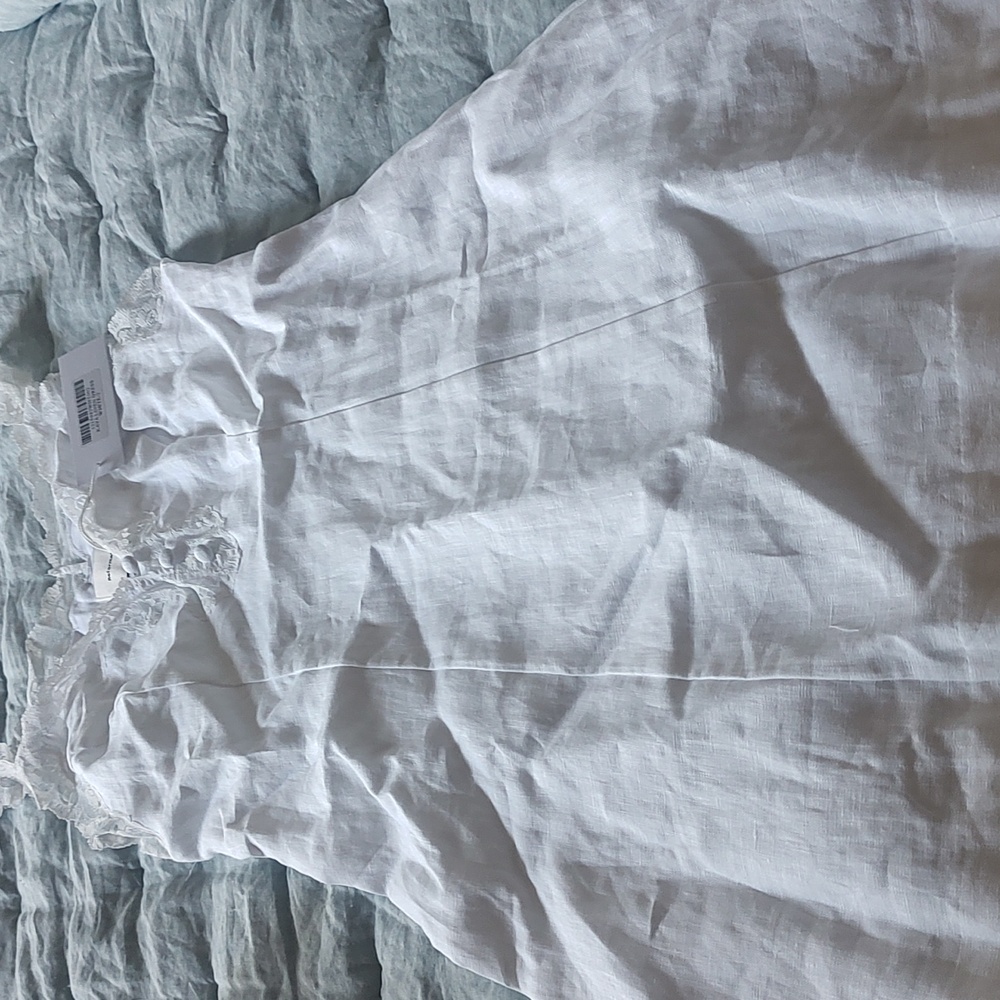 Reformation white linen and lace dress size 2